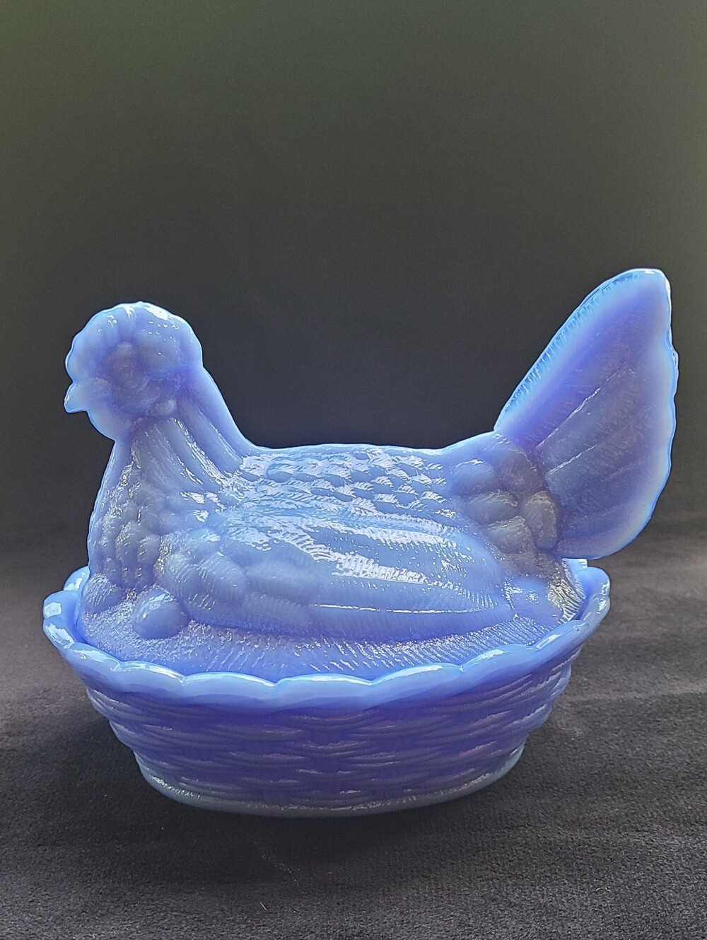 Hen On Nest Periwinkle Blue